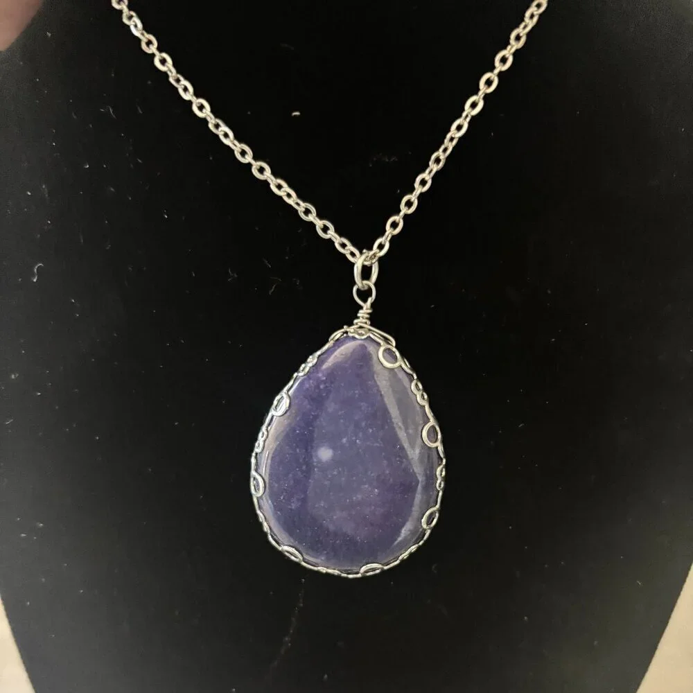 Indigo Blue Stone Pendant Necklace